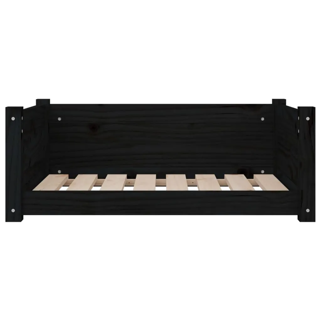 VidaXL Hundebett Schwarz 75,5x55,5x28 Cm Massivholz Kiefer 4 VidaXL Hundebett Schwarz 75,5x55,5x28 Cm Massivholz Kiefer – Bild 4