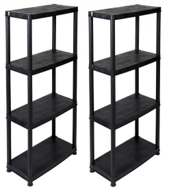 Kreher Technik 2 X Kreher Kunststoffregal "Primo" Mit 4 Böden In Schwarz