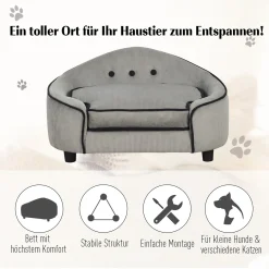 PawHut Haustiersofa, Hundebett, Hundematte, Hundesofa, Naturholz+Plüsch, Grau, 66,5 X 45 X 35,5 Cm 14 PawHut Haustiersofa, Hundebett, Hundematte, Hundesofa, Naturholz+Plüsch, Grau, 66,5 X 45 X 35,5 Cm -Garten- & Gewächshäuser Geschäft c716a10a797c0530fad93ef37a087229