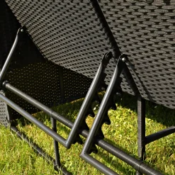 Mucola Sonnenbett Strandkorb Sonnenliege Rattan Bett Inkl. Dach Rattan - Schwarz Rattan Dach Rattan Strandkorb Liegebett Relaxliege -Garten- & Gewächshäuser Geschäft c725bde91ec7b1e059f3a08afba66029