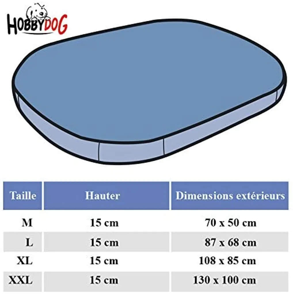 HobbyDog Ovales Kissen, Hundekissen, Bett, Katzenbett, Haustiermatratze, M, R3: 58 X 43 Cm, Schwarz 2 HobbyDog Ovales Kissen, Hundekissen, Bett, Katzenbett, Haustiermatratze, M, R3: 58 X 43 Cm, Schwarz – Bild 2