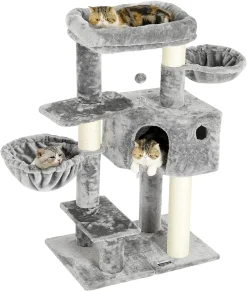 Pecute Kratzbaum Mit Extra Dicke Stämme, Katzenbaum 120cm Mit Große Aussichtsplattform, Verstellbar Grundplatte, Liegemulde (Hellgrau+Weiß Sisalstämme) 13 Pecute Kratzbaum Mit Extra Dicke Stämme, Katzenbaum 120cm Mit Große Aussichtsplattform, Verstellbar Grundplatte, Liegemulde (Hellgrau+Weiß Sisalstämme) -Garten- & Gewächshäuser Geschäft c764a63a23d85fd1d7c314255d82729c