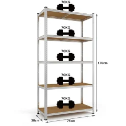 2x Monzana Schwerlastregal 170x75x30cm 350kg 5 MDF-Platten Regal Lagerregal Kellerregal Steckregal Werkstattregal -Garten- & Gewächshäuser Geschäft c7958de5534247594f3b161d5a2571cc