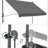 SONGMICS Balkonmarkise, 300 Cm, Alu-Klemmmarkise, 280 G/m² Polyester, Höhenverstellbar, Sonnenmarkise, Mit Handkurbel, Sonnenschutz, Für Balkon, Terrasse, Garten, Anthrazit GSA313G02