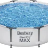 Bestway 56408 Rund Aufstellpool Stahl Pro Max 305x76 CmGestalten: Rund, Maße: 3 - 3,99 M, Filterpumpe: 58381