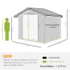 Outsunny Gerätehaus Mit Fundament Geräteschuppen Gartenhaus Garten Schuppen Metall Kohlegrau 213 X 130 X 185 Cm