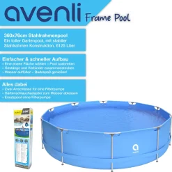 Avenli Frame Pool 360 X 76 Cm, Aufstellpool Rund, Ohne Pumpe, Blau -Garten- & Gewächshäuser Geschäft c84d9b394864a615f9f6e01f0b6023bd