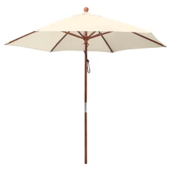 Anndora Sonnenschirm 2,5m Rund Natural Winddach UV-Schutz - Natural