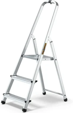 DRABEST Trittleiter Klappbar Alu Leiter Mit Ablage Haushaltsleiter Stehleiter Er Haken 1x3 125 Kg Trittleiter Klappbar Alu Leiter Mit Ablage Haushaltsleiter Stehleiter Er Haken