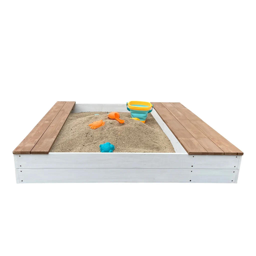 AXI Evy Sandkasten Aus Holz Mit Wasserbehälter, Sitzbank & Stauraum | Sandbox Für Kinder In Weiß & Braun Mit Abdeckung & Plane | 119 X 117 Cm 4 AXI Evy Sandkasten Aus Holz Mit Wasserbehälter, Sitzbank & Stauraum | Sandbox Für Kinder In Weiß & Braun Mit Abdeckung & Plane | 119 X 117 Cm – Bild 4