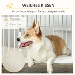 PawHut Hundekäfig Aus Holz Mit Kissen Tischoberfläche Erhöhtes Design Hundebox Für Mittelgroße Hunde Innen Zuhause Tierkäfig Haustier Weiß+Grau 86 X 60 X 70 Cm 13 PawHut Hundekäfig Aus Holz Mit Kissen Tischoberfläche Erhöhtes Design Hundebox Für Mittelgroße Hunde Innen Zuhause Tierkäfig Haustier Weiß+Grau 86 X 60 X 70 Cm -Garten- & Gewächshäuser Geschäft c8b152c237fb97d506fbe009eae819c4