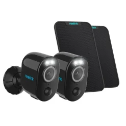 Reolink 2K 4MP Überwachungskamera Aussen Mit 2,4GHz/5GHz WLAN, Personen- Und Fahrzeugerkennung, Videoüberwachung Argus 3 Pro Mit Solarpanel (2 Stück), Schwarz