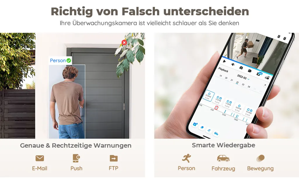 Reolink 4K Überwachungskamera Aussen Set, Videoüberwachung Mit 4X 8MP PoE IP Kamera, 8 Kanale Und 2TB HDD NVR Für 24/7 Aufnahme Innen Outdoor, Personenerkennung Und Fahrzeugerkennung, IP66, RLK8-800B4-A 12 Reolink 4K Überwachungskamera Aussen Set, Videoüberwachung Mit 4X 8MP PoE IP Kamera, 8 Kanale Und 2TB HDD NVR Für 24/7 Aufnahme Innen Outdoor, Personenerkennung Und Fahrzeugerkennung, IP66, RLK8-800B4-A – Bild 12