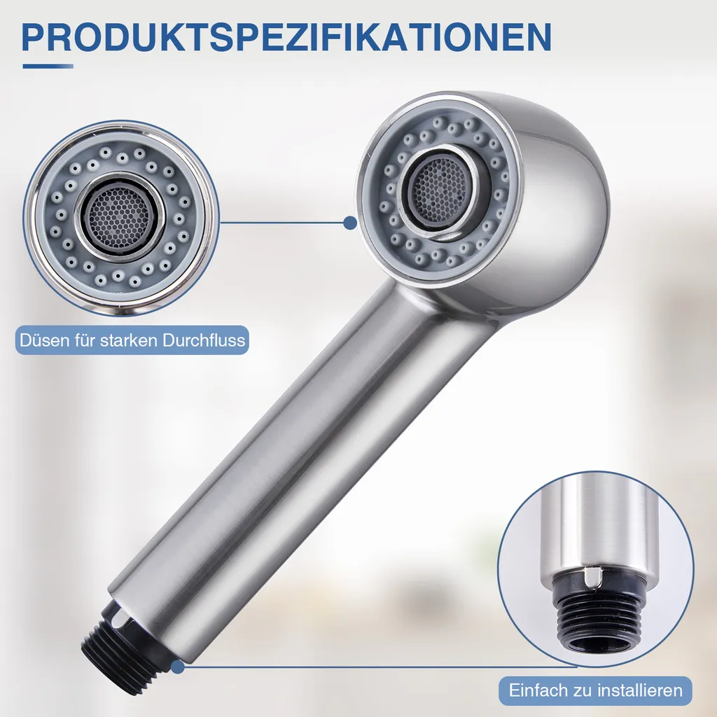 Homelody Geschirrbrause Ersatzkopf 2 Strahlarten Brausekopf Küchenarmatur Wasser Sparen, Handbrause Küche, Spülbrause Für Küchenarmatur Spültischarmatur 6 Homelody Geschirrbrause Ersatzkopf 2 Strahlarten Brausekopf Küchenarmatur Wasser Sparen, Handbrause Küche, Spülbrause Für Küchenarmatur Spültischarmatur – Bild 6