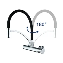 Homelody Wasserhahn Küche Wandmontage Schwarz,180° Drehbar Silikon In Lebensmittelqualität Wand Küchenarmatur Wandarmatur Flexibel Ausziehbarer, Spültischarmatur Für Küche Messing -Garten- & Gewächshäuser Geschäft c936f9686ed05463863a055e6837669d