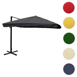 Mendler Gastronomie-Ampelschirm HWC-A96, 3x4m (Ø5m) Polyester Alu/Stahl 26kg Flap, Anthrazit Ohne Ständer -Garten- & Gewächshäuser Geschäft c94b0d4ccb4e11bd750a3f77b092a426