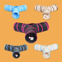 Mmgoqqt 3-Wege Katzentunnel, Y Form Katzentunnel Rascheltunnel, Zusammenklappbar Petplay Tunnel Für Katzen Welpen Kätzchen Kaninchen Hunde -Garten- & Gewächshäuser Geschäft c94d8ed81e7955959a62f71d8d05d58a