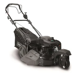 Scheppach MS197-51B Black Benzin Rasenmäher Trike Mit Radantrieb | 5,2PS | 4-Takt Motor 200ccm | 51cm Schnittbreite | 65L Fangkorb | Stahlgehäuse | 7-Fach Schnitthöhenverstellung 25-75mm