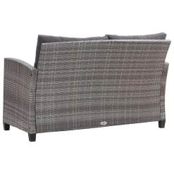 VidaXL 2-Sitzer-Gartensofa Mit Kissen Grau 124 Cm Poly Rattan -Garten- & Gewächshäuser Geschäft c991c503fb2b71b757bd15488be5f250