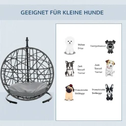 PawHut Rattan Hundehütte Mit Kissen Hundehaus Haustierbett Katzenhaus Katzenkorb Katzenhöhle Hängesessel Hängematte Für Hunde Katzen Outdoor Grau+Schwarz 60 X 53 X 76 Cm 15 PawHut Rattan Hundehütte Mit Kissen Hundehaus Haustierbett Katzenhaus Katzenkorb Katzenhöhle Hängesessel Hängematte Für Hunde Katzen Outdoor Grau+Schwarz 60 X 53 X 76 Cm -Garten- & Gewächshäuser Geschäft c9ccb58c538c81de03fa62811112e182