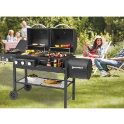 El Fuego Gas-/Holzkohlegrill/Smoker Kombigrill Sierra 3in1 2x 43x45cm -Garten- & Gewächshäuser Geschäft c9d33cf6249998fbbf732cc2c0d26529