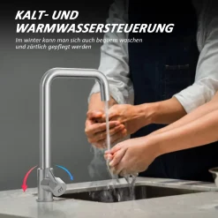 Wasserhahn Küche Edelstahl, M Mehoom Küchenarmatur 360° Drehbar, Mischbatterie Küche Mit Abnehmbarer ABS Sprudler, Spültischarmatur Mit G3/8'' Anschlüsse, Keramikkartusche, Hoher Auslauf (245mm) -Garten- & Gewächshäuser Geschäft c9d568e3523951be85340ef5822c3d0f