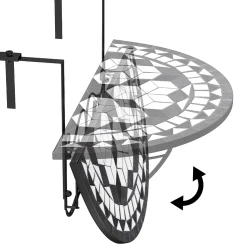 Deuba Balkonhängetisch Klapptisch Mosaik Balkontisch Klappbar Hängetisch Mosaiktisch Gartenmöbel, Model:Oriental -Garten- & Gewächshäuser Geschäft c9e0f5aa03b68b997a634149709dcbb2