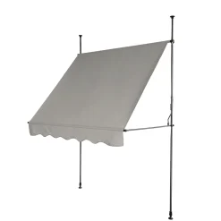SVITA Klemmmarkise 300x120cm 280g/m² Balkonmarkise Sonnenschutz Markise Hellgrau Grau