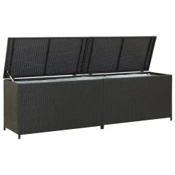 VidaXL Gartenbox Poly Rattan 200x50x60 Cm Schwarz