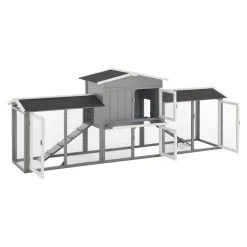 Juskys Hasenstall 210x43x86 Cm Mit Dach, Leiter & Fach - Kaninchenstall Groß, Doppelstöckig & Modern - Stall Kaninchen Im Garten - Hasenkäfig Grau -Garten- & Gewächshäuser Geschäft ca51c81bfbd7d1de591e64b87f78d33c