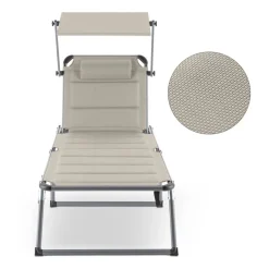 Blumfeldt Amalfi Creamy Beige Sonnenliege 70x37x200cm Sonnenblende Beige -Garten- & Gewächshäuser Geschäft cac94565f8a68cee1b5a48be95677673