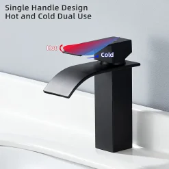 Aihom Homelody Schwarz Wasserfall Wasserhahn Bad Einhandmischer Waschtischarmaturen, Einhebelmischer Aus Messing Wasserhahn Waschbecken Für Badezimmer -Garten- & Gewächshäuser Geschäft cafc9525d65b0c85cfc5b690cd9f6648