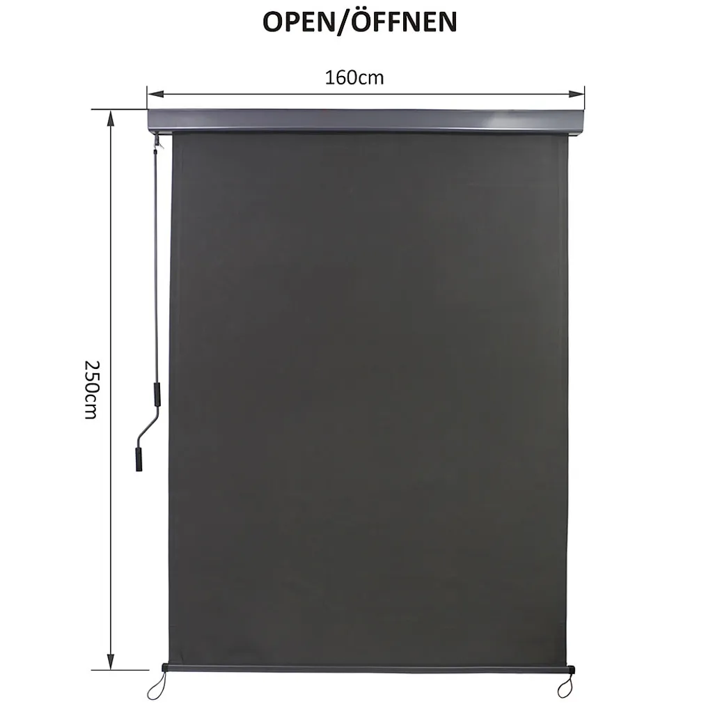 Mucola Senkrechtmarkise 160x250 Cm Markise Seitenmarkise Anthrazit Windschutz 7 Mucola Senkrechtmarkise 160x250 Cm Markise Seitenmarkise Anthrazit Windschutz – Bild 7