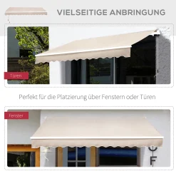 Outsunny Markise Gelenkarmmarkise Sonnenschutz Balkon Creme 3x2,5m 11 Outsunny Markise Gelenkarmmarkise Sonnenschutz Balkon Creme 3x2,5m -Garten- & Gewächshäuser Geschäft cb08ecce38f6315afcd0e35b1f251d12