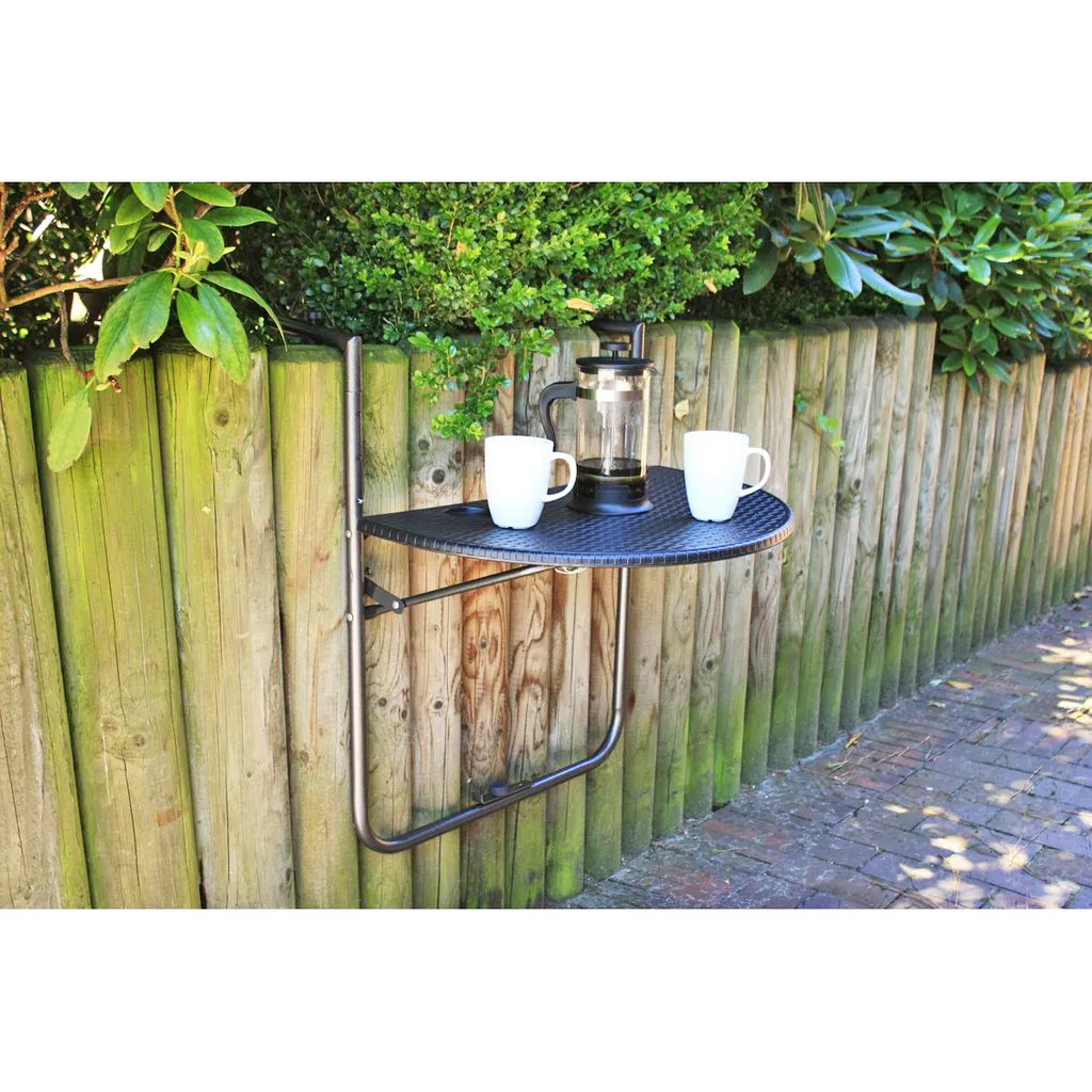 Garden Pleasure Balkontisch Ventana Rattan Optik Balkon Garten Tisch Hängetisch 9 Garden Pleasure Balkontisch Ventana Rattan Optik Balkon Garten Tisch Hängetisch – Bild 9