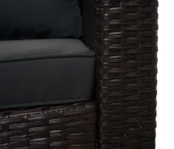 Mendler Poly-Rattan Garnitur HWC-F57, Balkon-/Garten-/Lounge-Set Sofa Sitzgruppe Braun, Kissen Dunkelgrau Ohne Deko-Kissen -Garten- & Gewächshäuser Geschäft cb3755c742ee77a13c0801945a236814