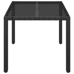 VIDAXL Gartentisch Mit Glasplatte Schwarz 90x90x75 Cm Poly Rattan -Garten- & Gewächshäuser Geschäft cb493e06501c34003070d5ff98f5cf31