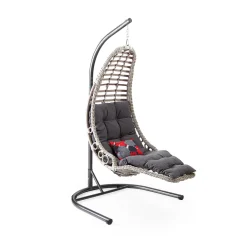 Yelkanat Capri Bodrum Garten Hängesessel Mit Gestell 120 Kg Indoor Outdoor Hängeschaukel (Cappuccino)