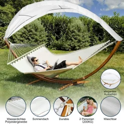 EINFEBEN Hängematte Wetterfestem Hängematten Stabhängematte Outdoor Holz Mit Gestell XXL Garten Hängemattengestell 2 Personen 410cm Gartenliege Liege 11 EINFEBEN Hängematte Wetterfestem Hängematten Stabhängematte Outdoor Holz Mit Gestell XXL Garten Hängemattengestell 2 Personen 410cm Gartenliege Liege -Garten- & Gewächshäuser Geschäft cb9a2d98e5093ce4542eacc8e3ccad55