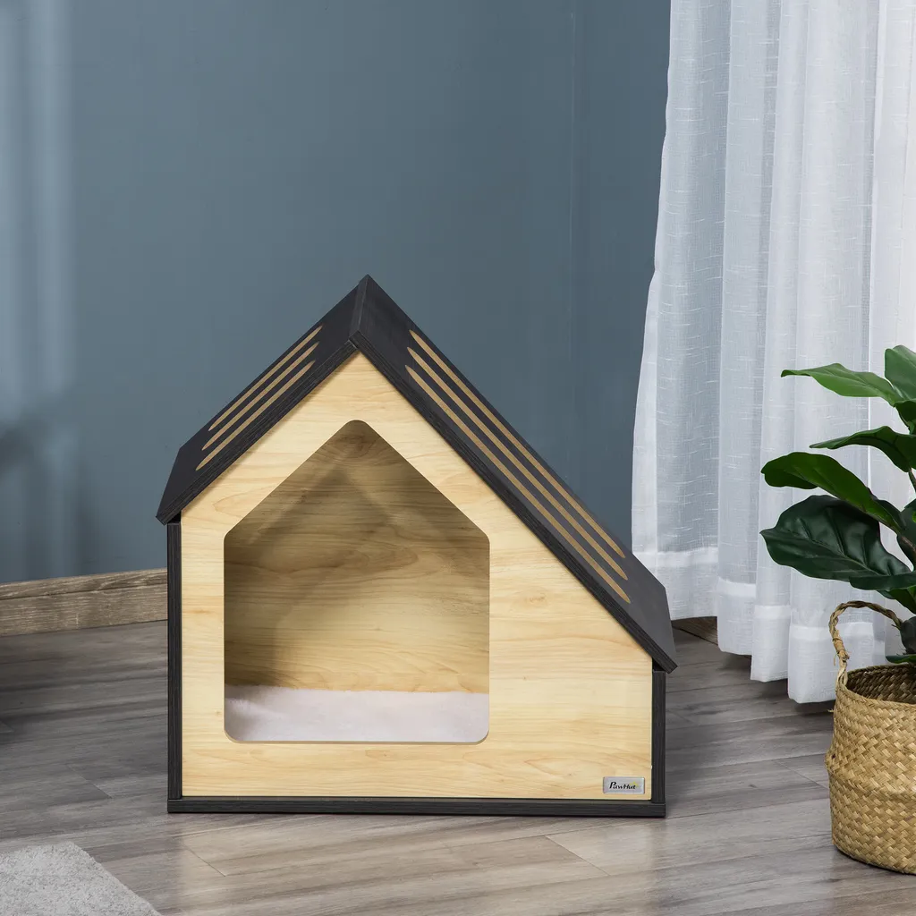 Pawhut Hundehütte Aus Holz Indoor Katzenhöhle Katzenhaus Hundeschlafplatz Mit Kissen Hundehaus Hundehöhle Mit Schrägem Dach Für Kleine Hunde Bis 8 Kg 60 X 40 X 59,2 Cm 8 Pawhut Hundehütte Aus Holz Indoor Katzenhöhle Katzenhaus Hundeschlafplatz Mit Kissen Hundehaus Hundehöhle Mit Schrägem Dach Für Kleine Hunde Bis 8 Kg 60 X 40 X 59,2 Cm – Bild 8