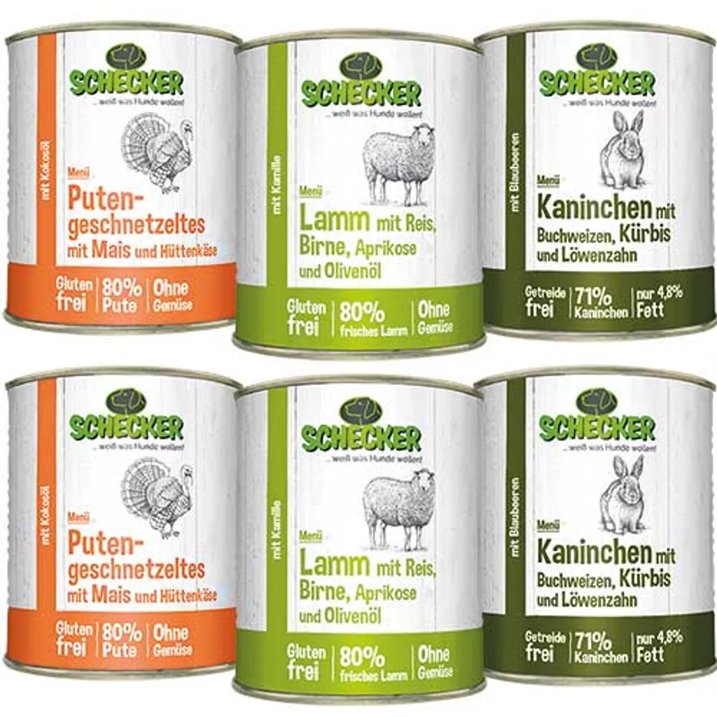 Schecker Hundemenü Nassfutter Dosen 820g (11-er 820g) Hundefutter Mehrpack 3 Schecker Hundemenü Nassfutter Dosen 820g (11-er 820g) Hundefutter Mehrpack – Bild 3