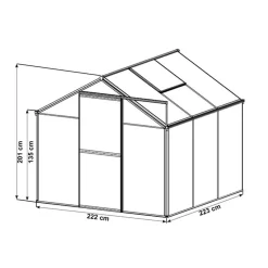 GFP Garten- & Freizeitprofi GFP Gewächshaus Viola Alu-Rahmen 222x223 Cm, 6 Mm Doppelstegplatten, Austria -Garten- & Gewächshäuser Geschäft cc0e72e62da7acaa526adaa918501106