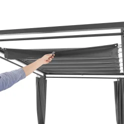 Juskys Doppel Loungebett Kreta - Gartenliege Für 2 Personen - Dach & Rückenlehne Verstellbar - Sonnenliege Für Terrasse, Garten & Balkon - Liege Grau -Garten- & Gewächshäuser Geschäft cc322506f704e4e16c4b2db6a23019ac