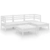 VidaXL 5-tlg. Garten-Lounge-Set Massivholz Kiefer Weiß