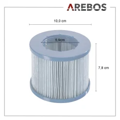 AREBOS Poolfilter, 6X Filterkartuschen Spa Whirlpools, Antimikrobieller Filter, Blau -Garten- & Gewächshäuser Geschäft cc612ff8f35f73a96b661ae8f05a2e9d