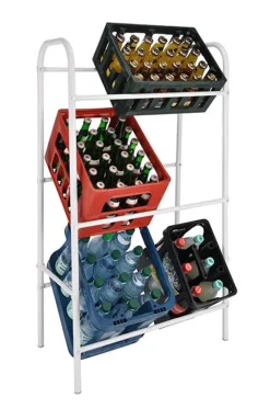 Haushalt International Flaschenkastenständer Bis Zu 6 Kisten Stahlrohr Weiß