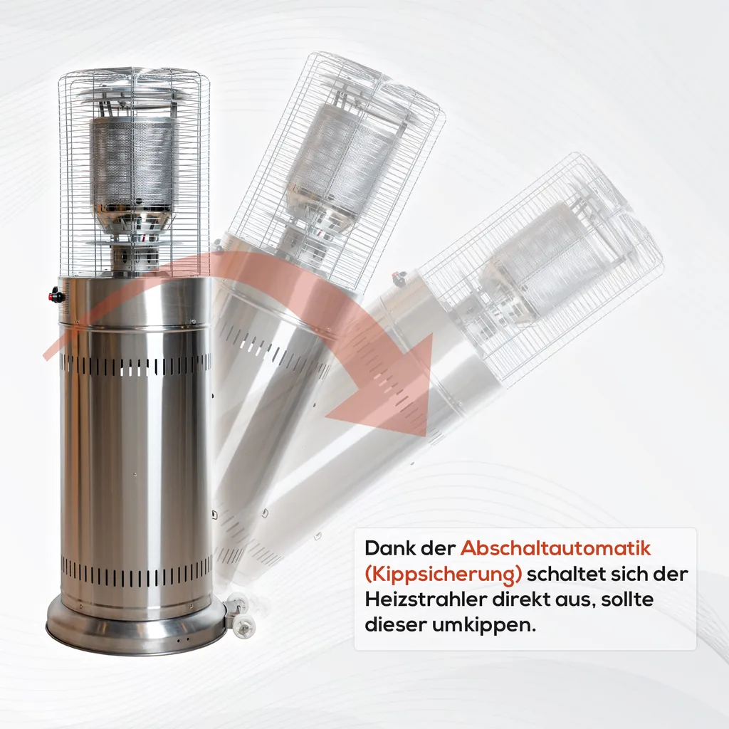 TroniTechnik® Heizstrahler Gas Heizpilz Heizgerät Terrassenheizer Terrassenheizstrahler 11 KW Gasheizstrahler Inkl. Schutzhülle Edelstahl 5 TroniTechnik® Heizstrahler Gas Heizpilz Heizgerät Terrassenheizer Terrassenheizstrahler 11 KW Gasheizstrahler Inkl. Schutzhülle Edelstahl – Bild 5