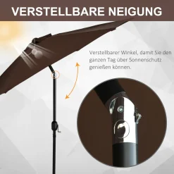 Outsunny Knickschirm Sonnenschirm Gartenschirm Marktschirm Mit Handkurbel Alu 180/㎡ Polyester Braun ∅2,7 X 2,35 M 12 Outsunny Knickschirm Sonnenschirm Gartenschirm Marktschirm Mit Handkurbel Alu 180/㎡ Polyester Braun ∅2,7 X 2,35 M -Garten- & Gewächshäuser Geschäft cd734c9895ef94456272814e26b42621