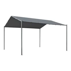 En.casa 2-in-1 Gartenpavillon Dogliola Pavillon Carport 400x350x258cm Anstellpavillon Gartenzelt Sonnenschutz Für Terrasse Oder Garten Mit Spitzdach Wasserabweisend Metallgestell Dunkelgrau