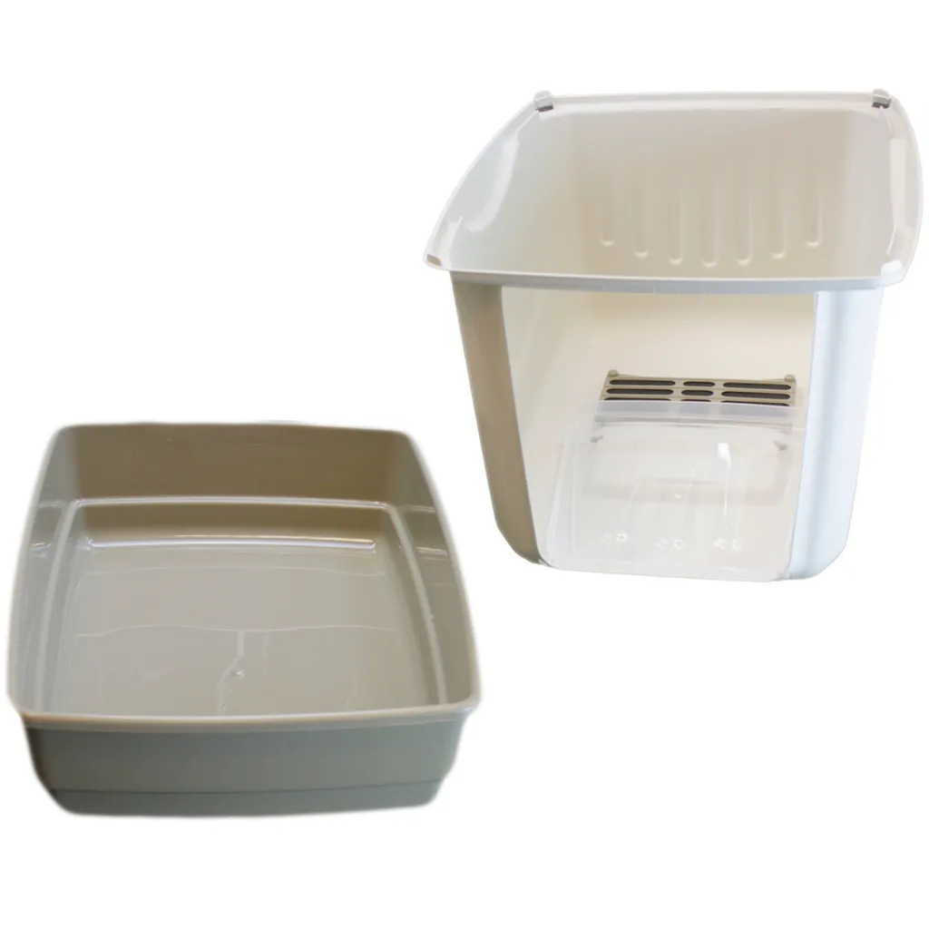 Smartweb Katzenklo Mit Haube Katzentoilette 54 X 39 X 39 Cm Katzen WC Mit Deckel Grau 5 Smartweb Katzenklo Mit Haube Katzentoilette 54 X 39 X 39 Cm Katzen WC Mit Deckel Grau – Bild 5